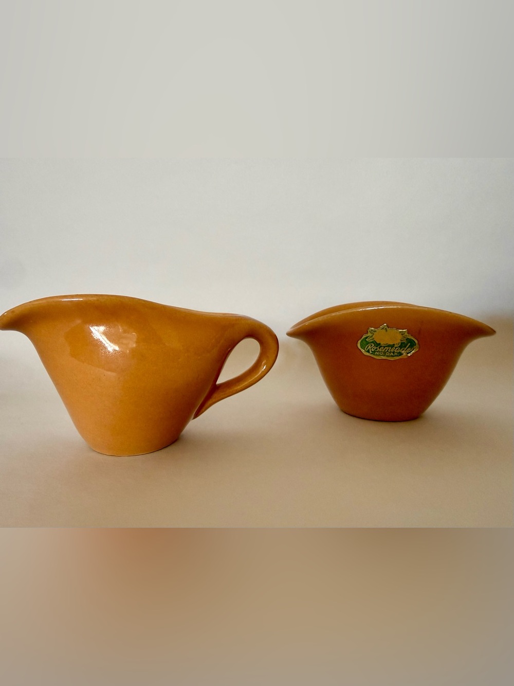 Vintage Rosemeade Creamer & Sugar Bowl